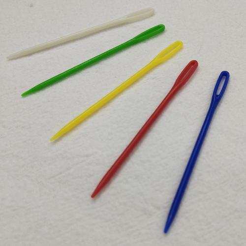 厂家销售 编织工具 —彩色塑料小针 塑料手缝针 7.5cm 塑料小针